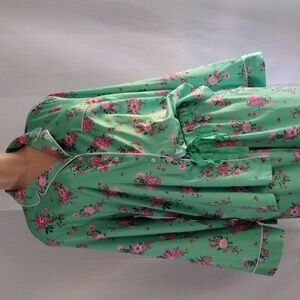 Victoria Secret green and pink flowers pajama L